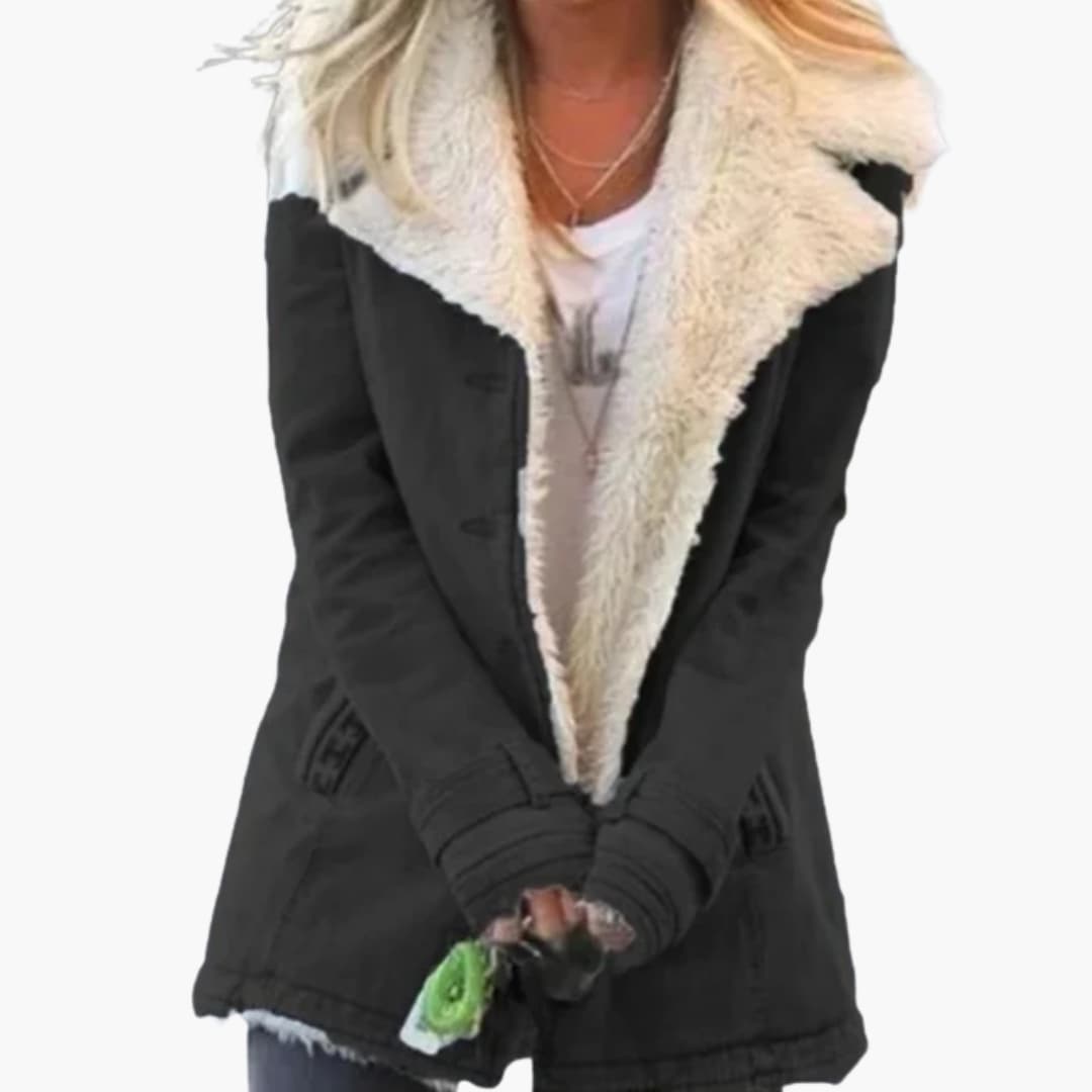 Warm Women's Parka Jacket with Zip Up Hood