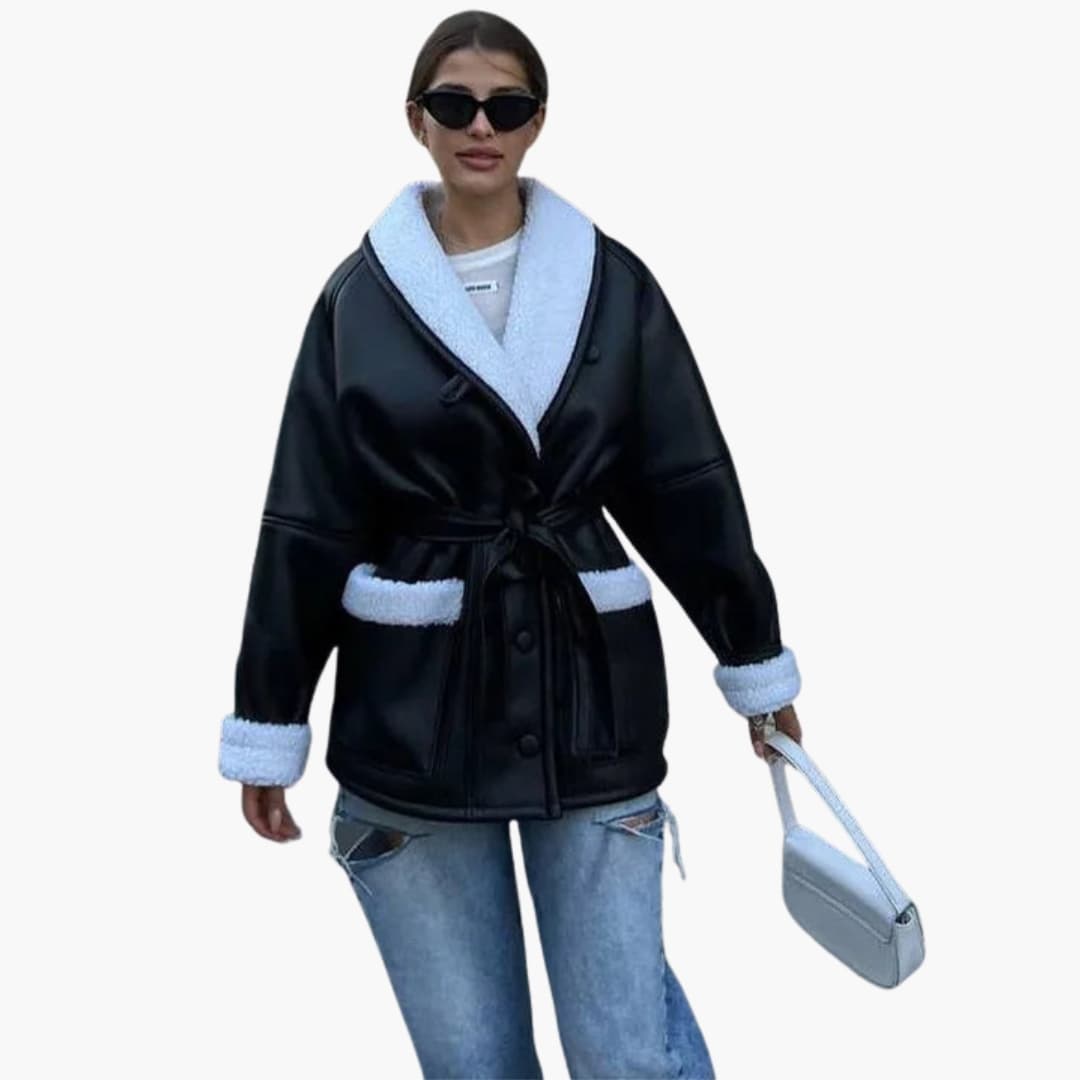Ladies Warm Parka with Adjustable Waist and Pockets