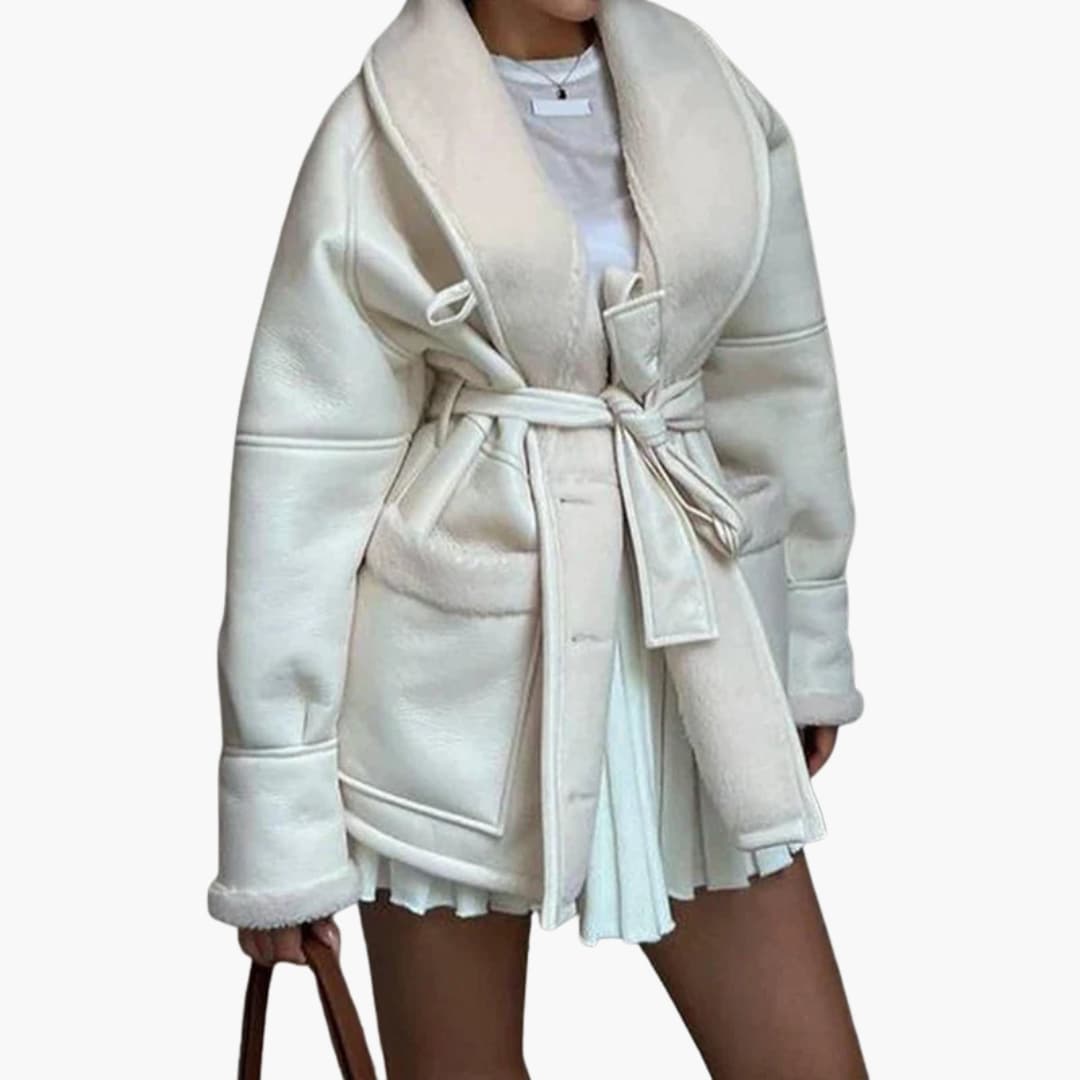 Ladies Warm Parka with Adjustable Waist and Pockets