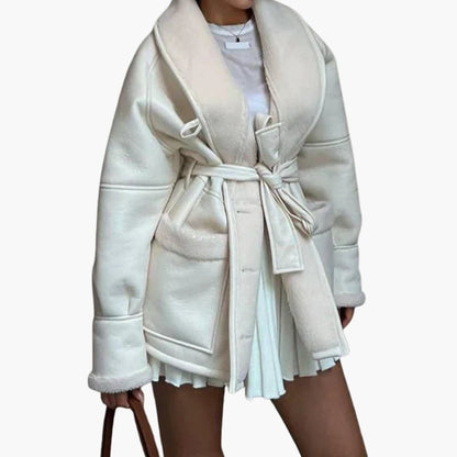 Ladies Warm Parka with Adjustable Waist and Pockets