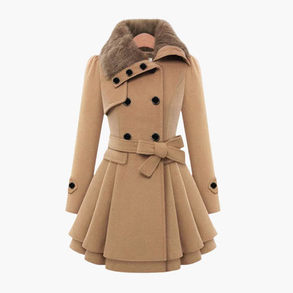 Ladies Warm Parka Jacket with Adjustable Waist Belt - Olytrend