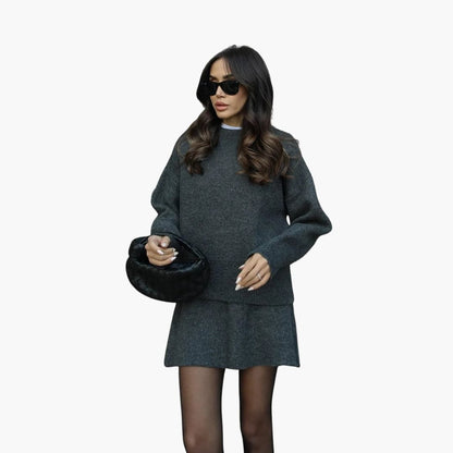 Ladies' 2-Piece Crew Neck Sweater Outfit