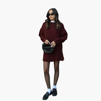 Ladies' 2-Piece Crew Neck Sweater Outfit