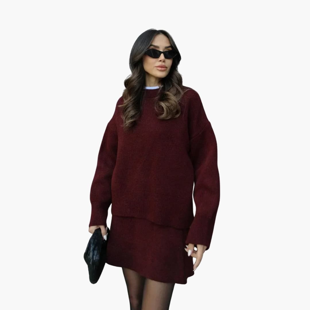 Ladies' 2-Piece Crew Neck Sweater Outfit