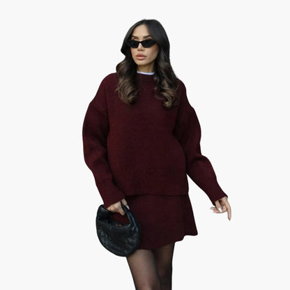Ladies' 2-Piece Crew Neck Sweater Outfit