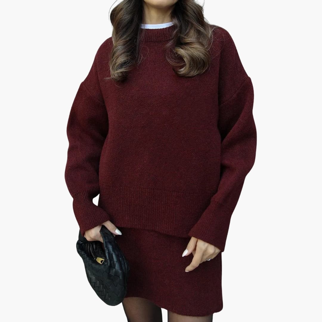 Ladies' 2-Piece Crew Neck Sweater Outfit