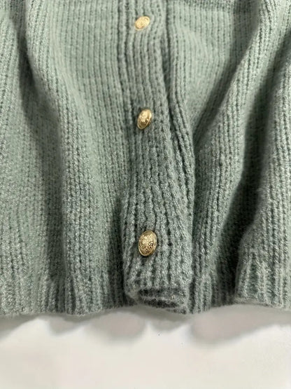 Ladies Open Front Button Cardigan Sweater