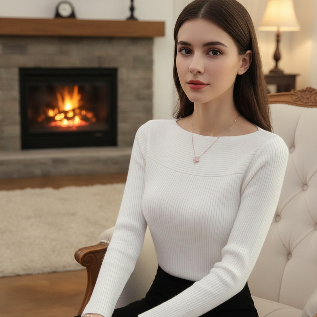Women's Soft Knitted Pullover - Pexav