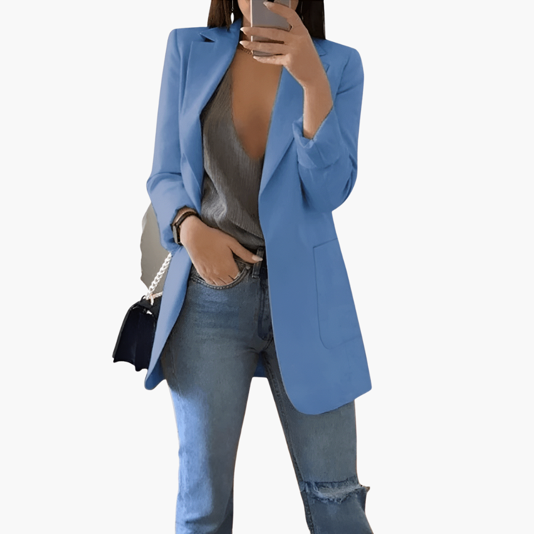 Ladies Classic Open Front Long Sleeve Jacket