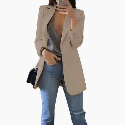 Ladies Classic Open Front Long Sleeve Jacket