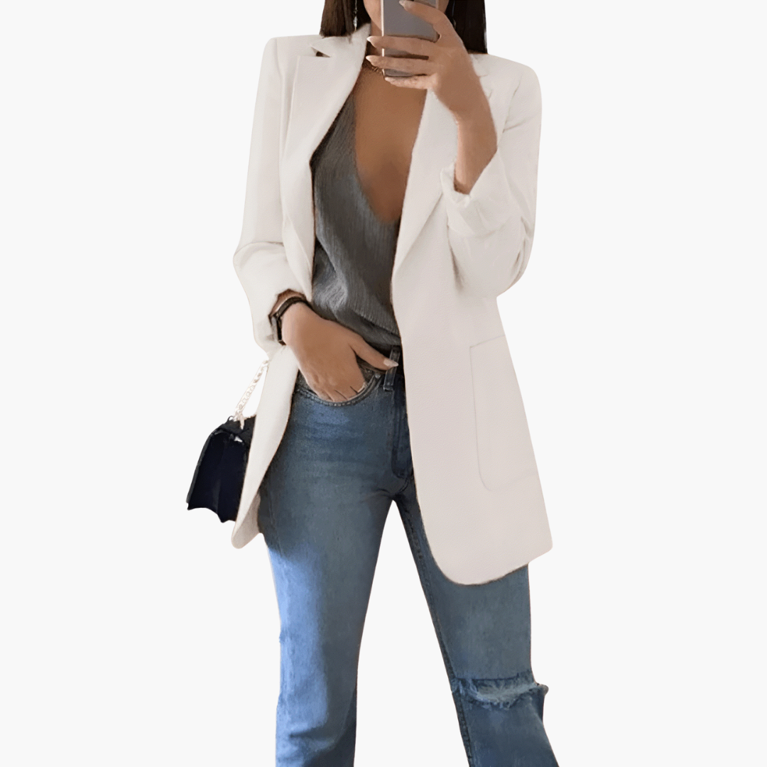 Ladies Classic Open Front Long Sleeve Jacket