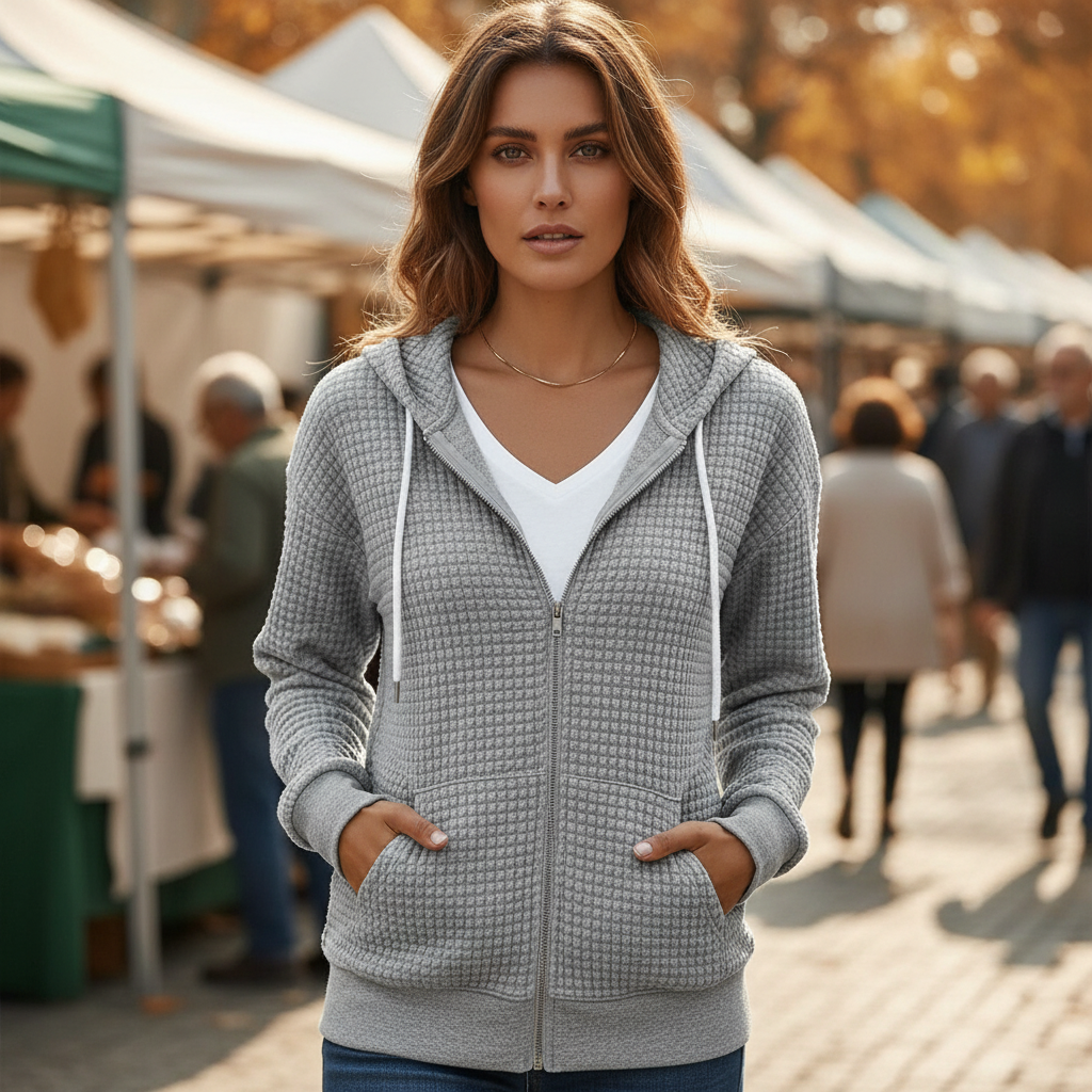 Women's Zip Up Coat - Claudia - Pexav