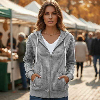 Women's Zip Up Coat - Claudia - Pexav