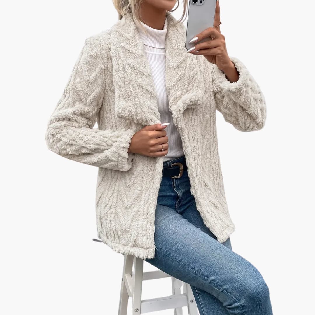 Women's Open Front Faux Fur Coat