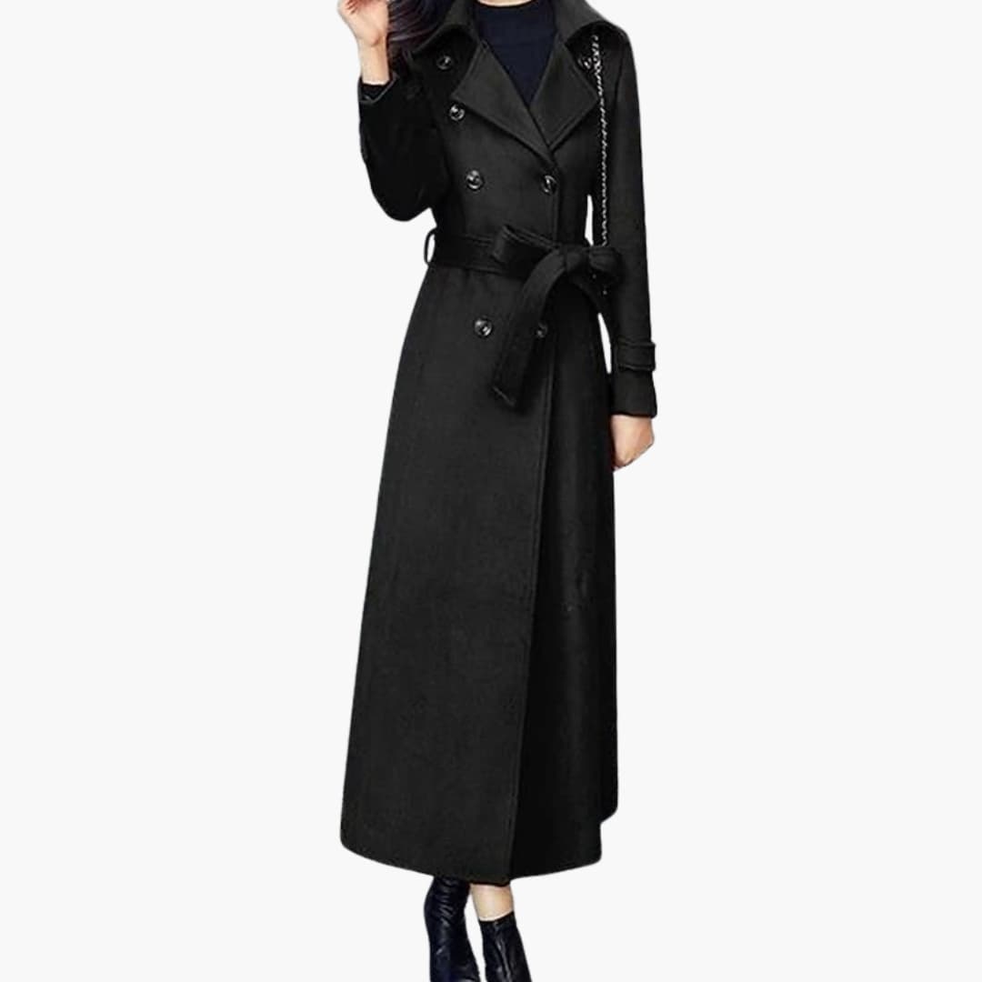 Ladies Classic Trench Coat with Belted Waist