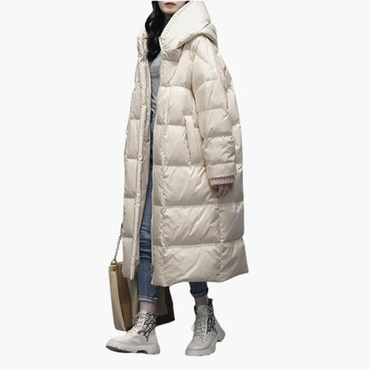 Warm Women's Quilted Parka Jacket with Zip Front