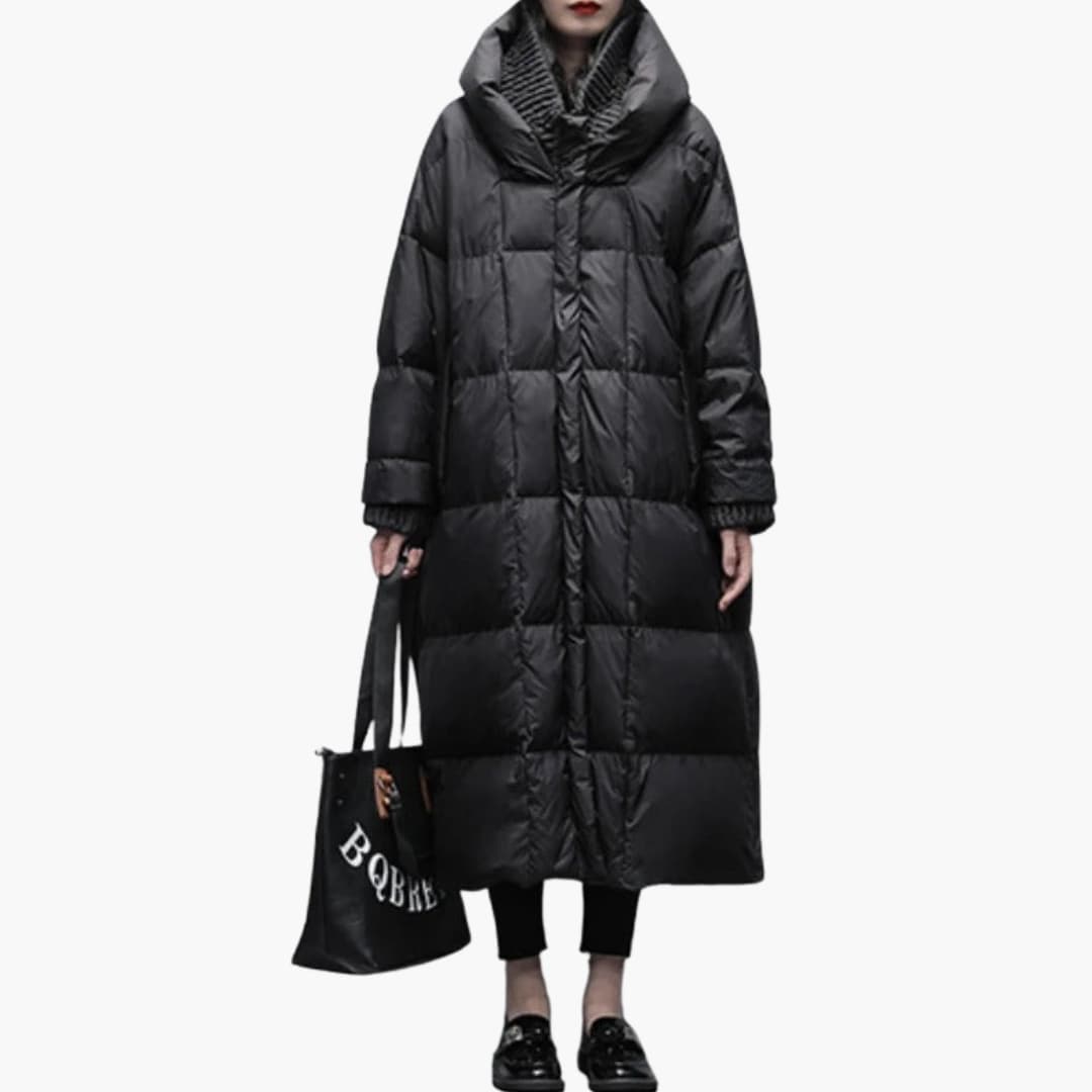 Warm Women's Quilted Parka Jacket with Zip Front