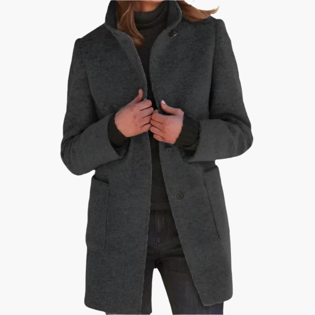 Ladies Warm Parka with Hood and Side Pockets - Olytrend