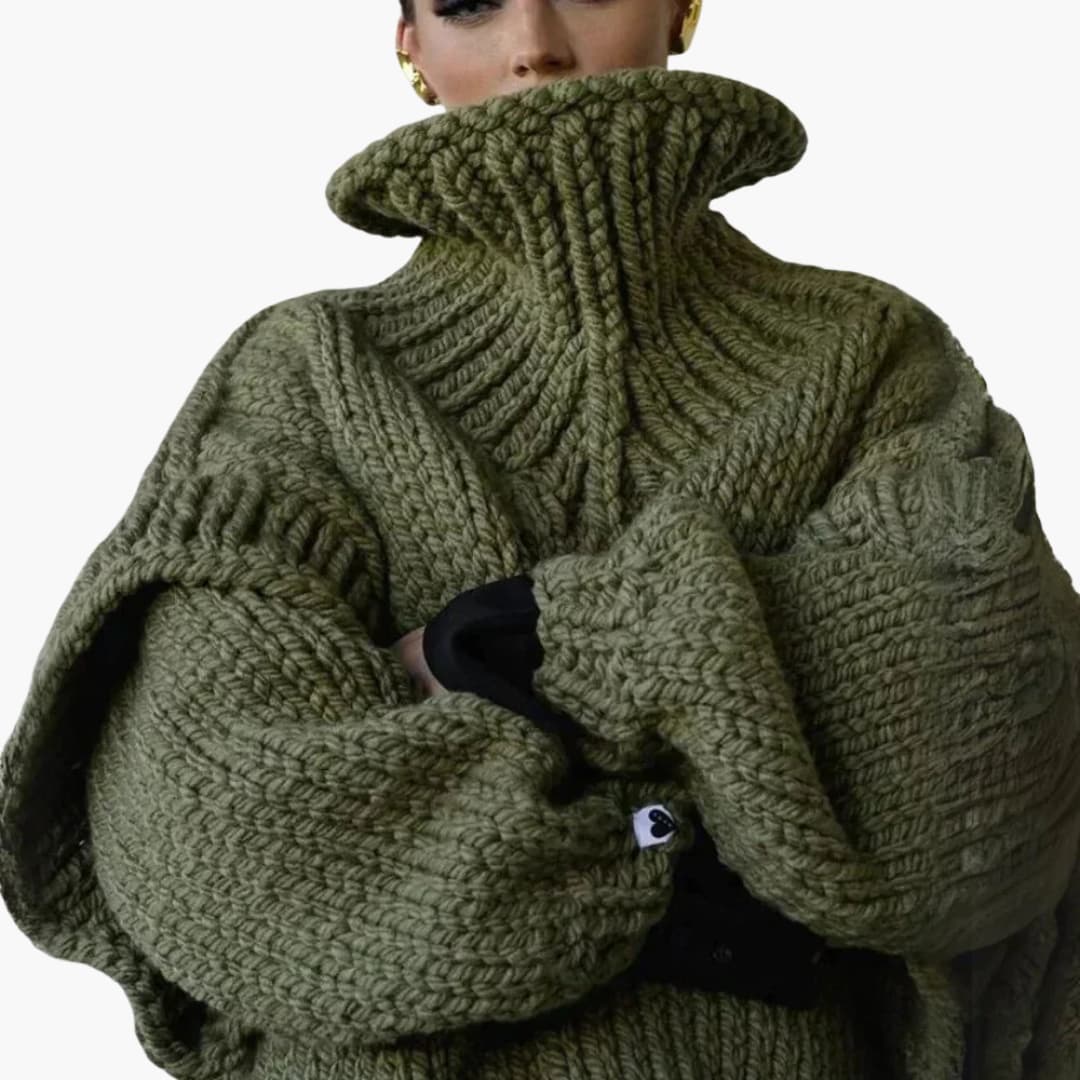 Relaxed Fit Women's Roll Neck Sweater