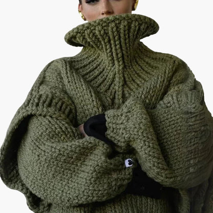 Relaxed Fit Women's Roll Neck Sweater