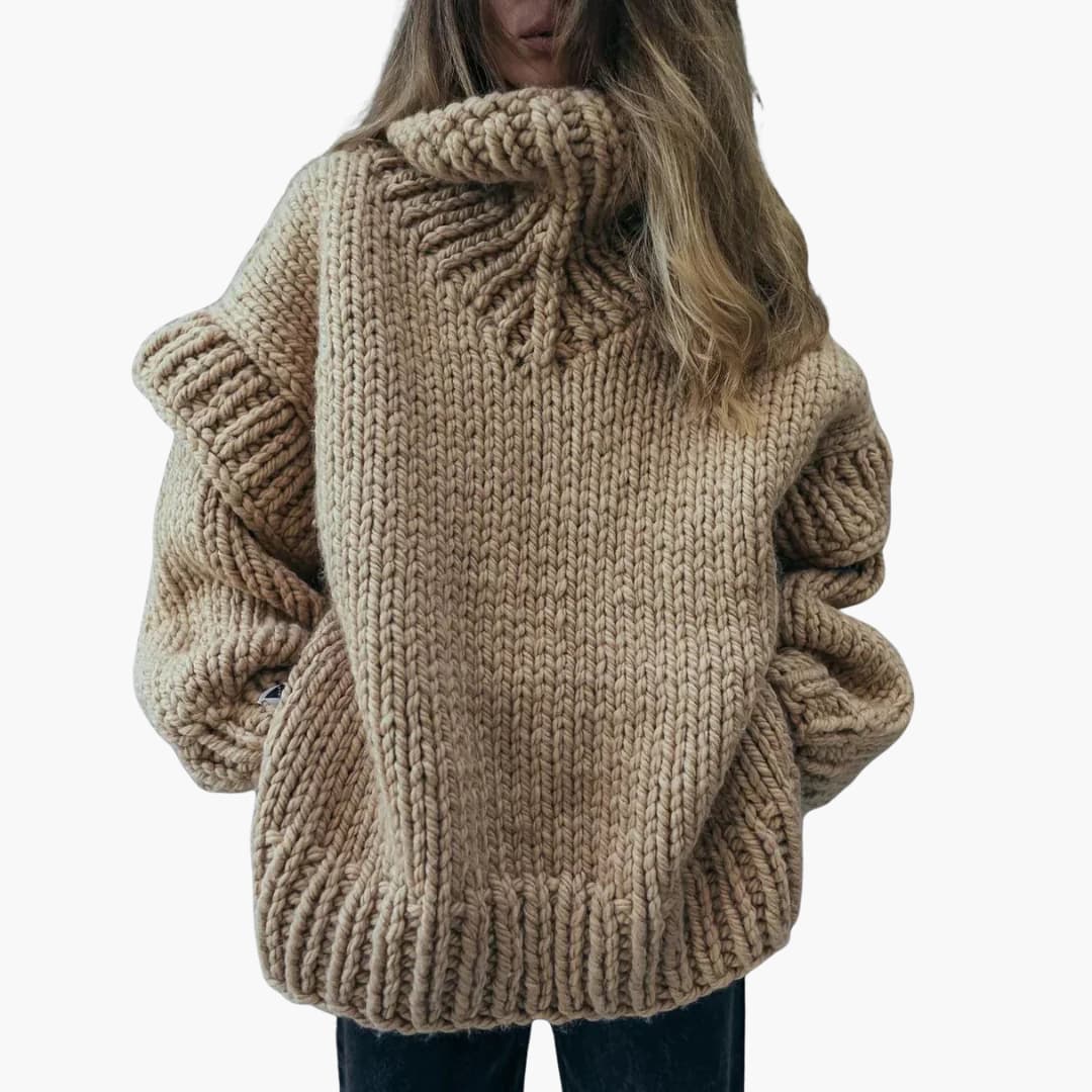 Relaxed Fit Women's Roll Neck Sweater