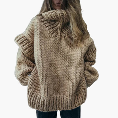 Relaxed Fit Women's Roll Neck Sweater