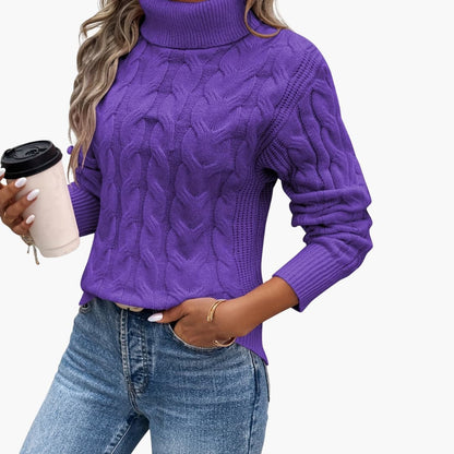 Cozy Crew Neck Cable Knit Women's Sweater