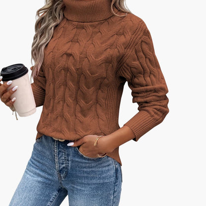 Cozy Crew Neck Cable Knit Women's Sweater