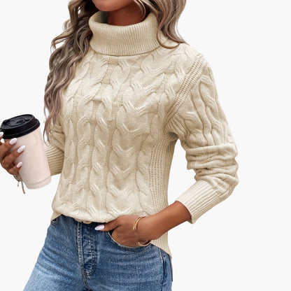 Cozy Crew Neck Cable Knit Women's Sweater