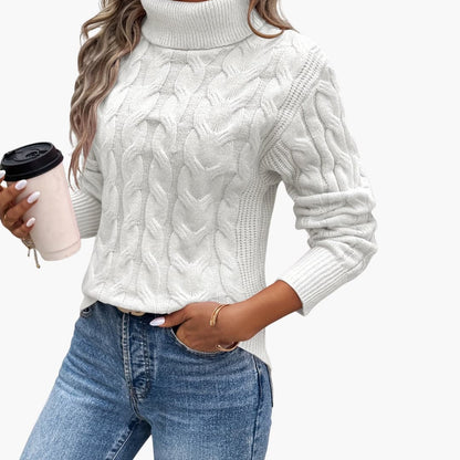 Cozy Crew Neck Cable Knit Women's Sweater