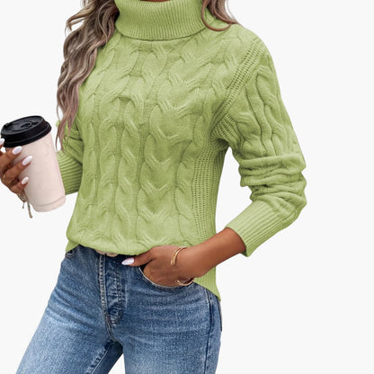 Cozy Crew Neck Cable Knit Women's Sweater