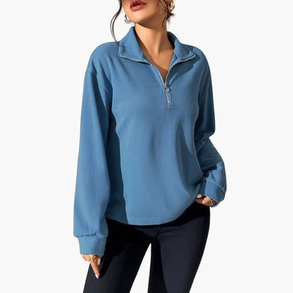 Ladies' Crew Neck Half Zip Pullover Sweater