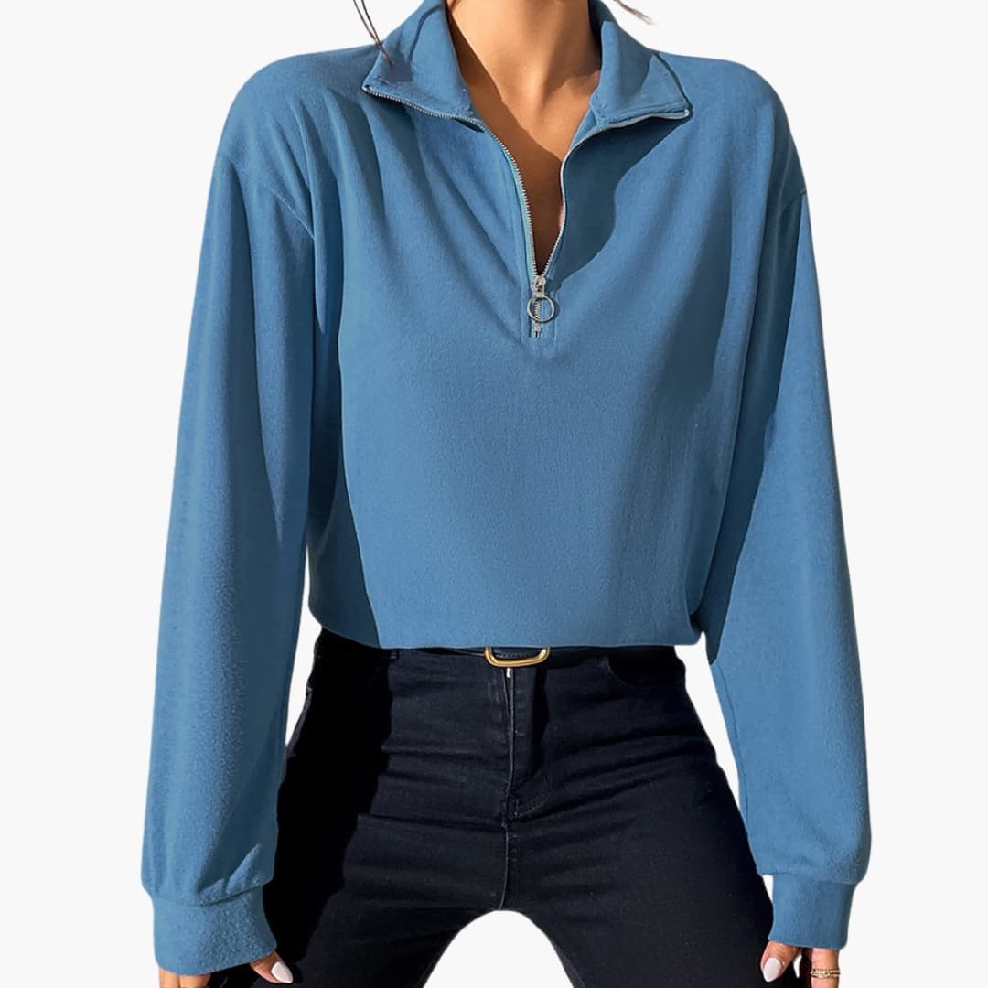 Ladies' Crew Neck Half Zip Pullover Sweater