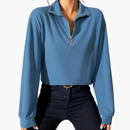 Ladies' Crew Neck Half Zip Pullover Sweater