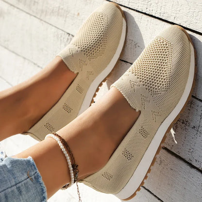 Comfortable Women's Airy Knit Slip On Shoes - Nocini