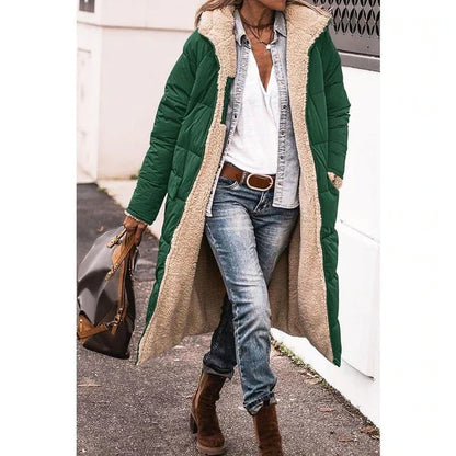 Warm Reversible Parka Coat with Fleece Lining