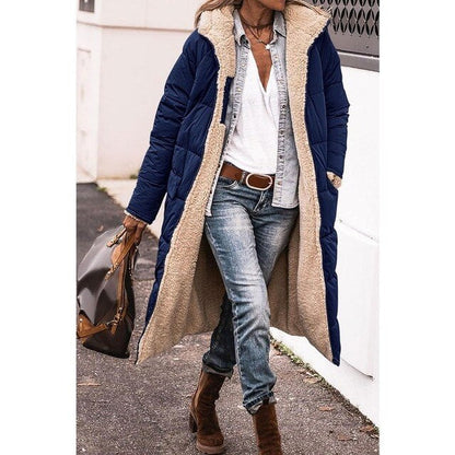 Warm Reversible Parka Coat with Fleece Lining - Nocini