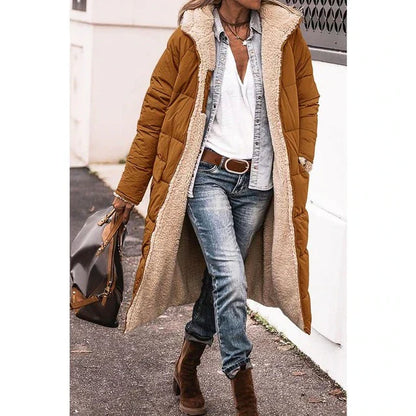 Warm Reversible Parka Coat with Fleece Lining