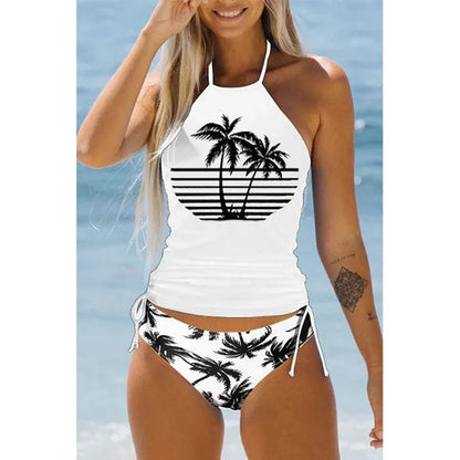 Women's Tropical Halter Neck Swimwear Set
