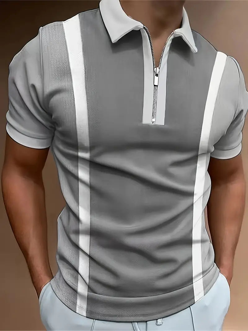 Men's Slim Fit Polo Shirt with Stretchy Breathable Fabric - Nocini