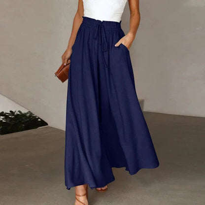 Comfortable Women's Maxi Skirt with Elastic Waist and Pockets - Nocini