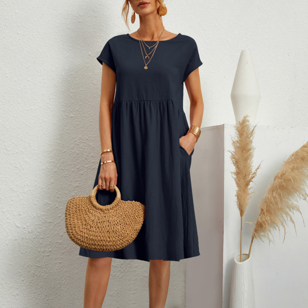 Relaxed Fit Women's Casual Short Sleeve Dress