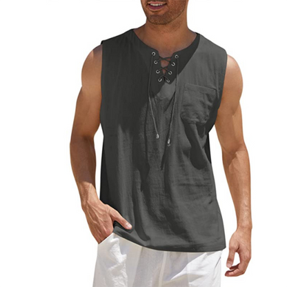 Casual Sleeveless V-Neck Athletic Top