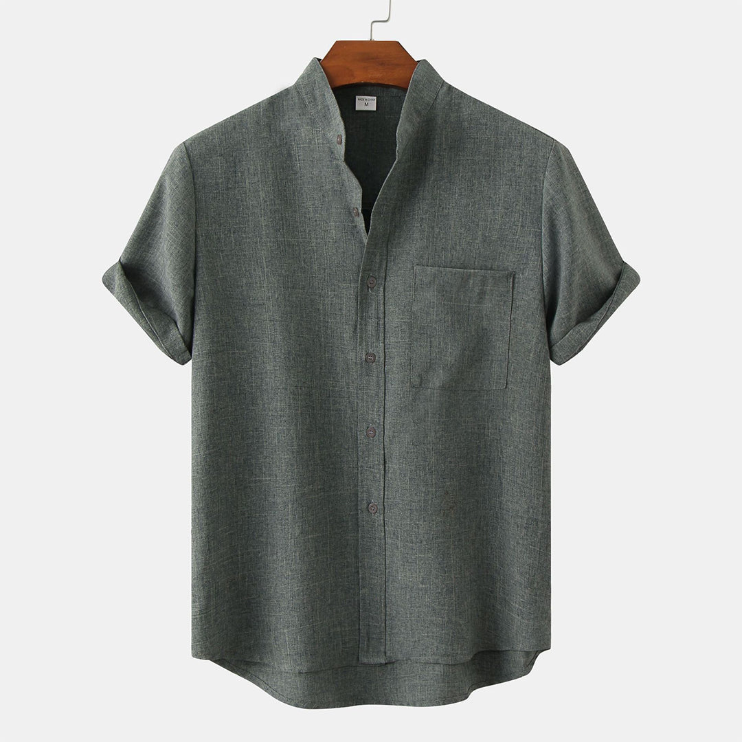 Casual Short Sleeve Mens Shirt with Pocket