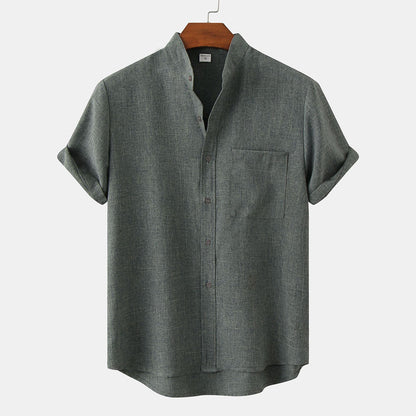 Casual Short Sleeve Mens Shirt with Pocket