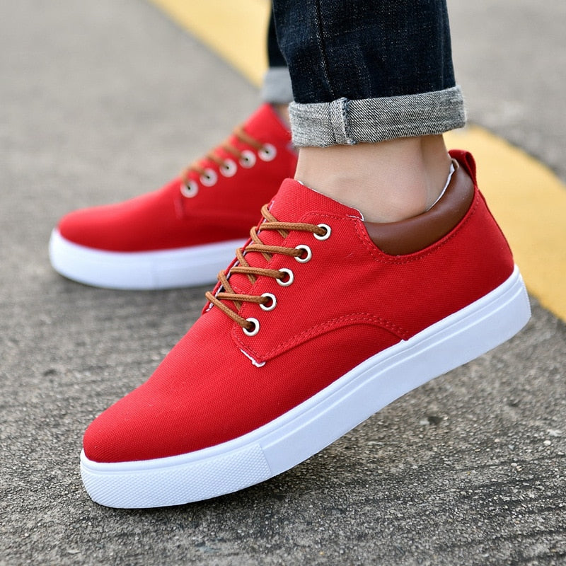 Men's Canvas Sneakers with Cushioning and Arch Support