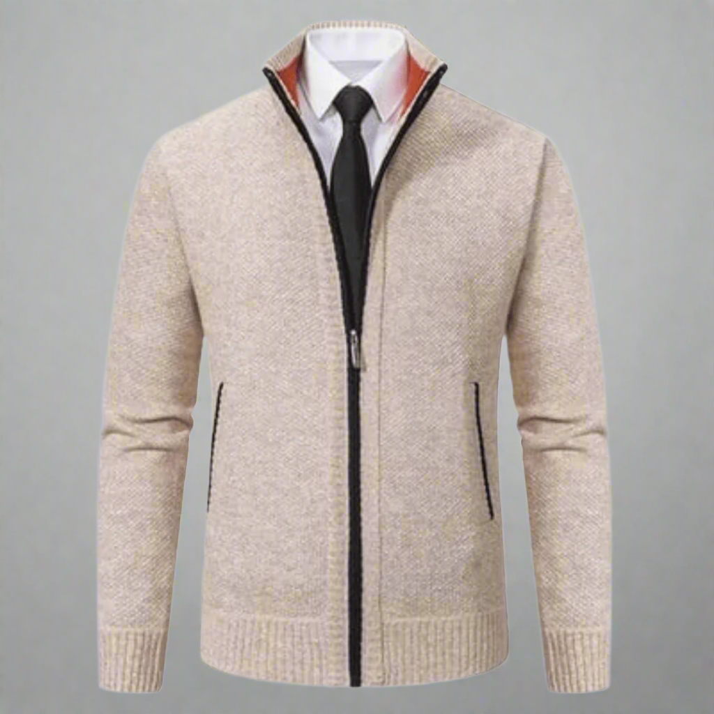 Warm Crew Neck Zip Up Sweater for Men - Nocini