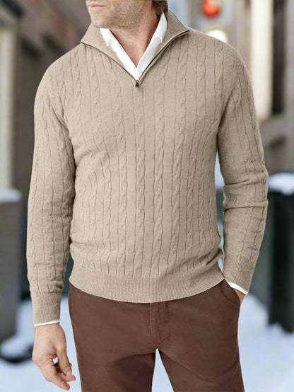 Cozy Mens Cable Knit Long Sleeve Sweater