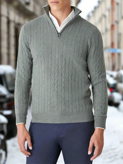 Cozy Mens Cable Knit Long Sleeve Sweater