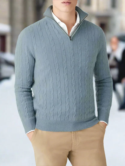 Cozy Mens Cable Knit Long Sleeve Sweater